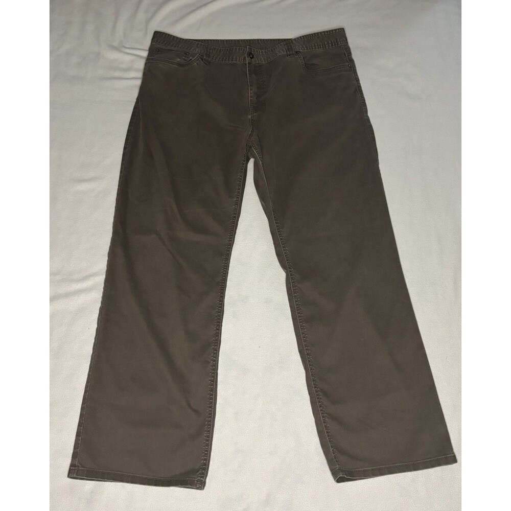 PrAna Slim Fit Pants Mens 42x32 Brown Excellent Organic Cotton Breathe Hiking